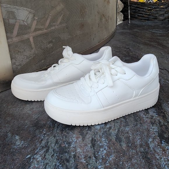 Wild Fable White Platform Sneakers Size 7.5 - Picture 7 of 16